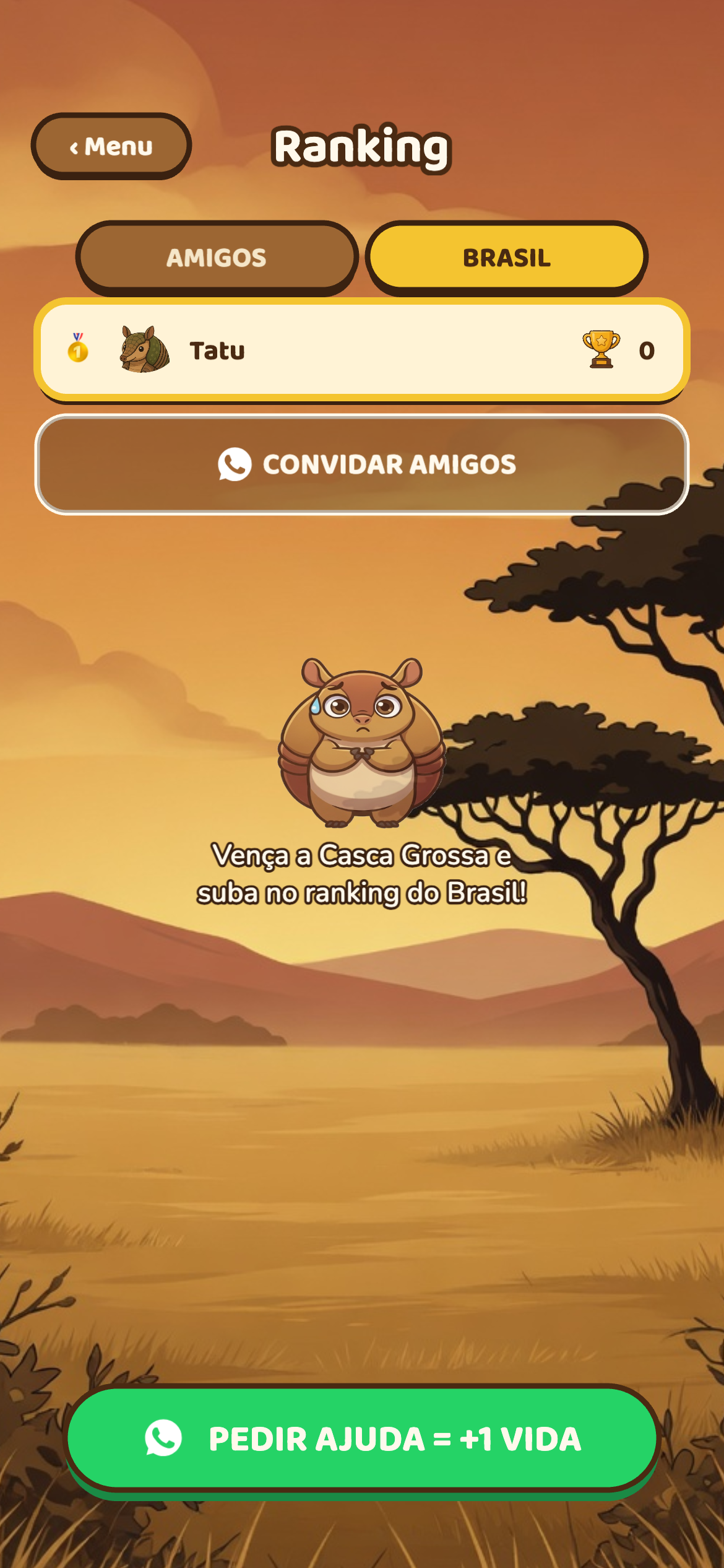 Ranking de amigos do Tatu Tatu